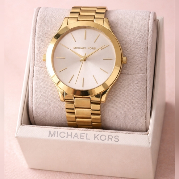 Michael Kors MK3493 Slim Runway Gold Tone Watch Dial Women